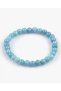 Blue Quartz Natural Stone Bracelet 6mm Round Cut