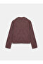 60782 Pocket Detailed Suede Jacket-Burgundy - 6