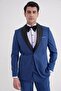 Slim Fit Removable Shawl Satin Collar Parliament Blue Groom Suit with Vest Tuxedo Suit Black 072 - 3