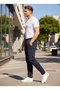 Large Size Men's Three Pocket Sweatpants 340 Navy Blue - 5