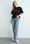 Cat Embroidered Crew Neck Casual T-Shirt - 2