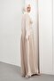 Stone Belt Stone-Studded Caped Pleated Evening Dress - 4