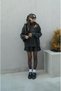Pleated Mini Skirt Fisherman Sweater Bottom Top Knitwear Set - 4