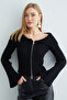 Zippered Madonna Collar Cardigan with Sleeve Detail - 7