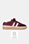 Women's Burgundy Genuine Natural Leather Size 36-41 Lace-Up Sneaker Shoes