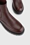 Women's Burgundy Genuine Natural Leather Size 35-41 Thick Heel Chelsea Boots & Booties - 2