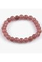 Certified Strawberry Quartz Natural Stone Bracelet 8mm Round Cut