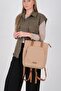 Nut - Tan Satin Women's Handbag Sp1226 - 2