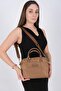 Tütün - Brown Satin Women's Handbag Sp1217 - 6