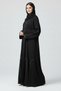 Premium Black Abaya With Rhinestone Embroidery V-neck Long Sleeve Muslim Arabic Modest Women Abaya - 3