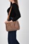 Brown - Tan Satin Women's Shoulder Bag Sp1227 - 7