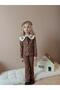Girl's Lycra Suit with Lace Embroidery Detail, Size Ribbed Knit