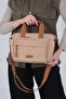 Nut - Tan Satin Women's Handbag Sp1230 - 5