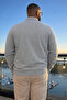 Men's Plus Size Trendy Zippered Gray Sweatshirt - 6