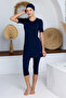 Walt Stretch Fabric Short Sleeve Battal Hijab Swimsuit 2606-P - 4