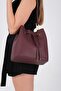 Burgundy - Burgundy Mini Rolax Women's Shoulder Bag Sp1241 - 4