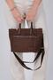 Coffee - Brown Satin Women's Handbag Sp1214
