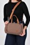 Brown - Tan Satin Women's Shoulder Bag Sp1227 - 2