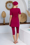 Walt Stretch Fabric Short Sleeve Battal Hijab Swimsuit 2606-P - 5