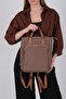 Brown - Tan Satin Women's Handbag Sp1226 - 3