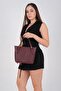Burgundy - Burgundy Mini Rolax Women's Shoulder Bag Sp1244 - 5