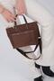 Coffee - Brown Satin Women's Handbag Sp1214 - 3
