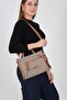 Green - Tan Satin Women's Handbag Sp1228
