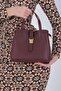 Burgundy - Burgundy Mini Rolax Women's Shoulder Bag Sp1245 - 4