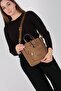Tütün - Brown Satin Women's Handbag Sp1218 - 2