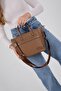 Tütün - Brown Satin Women's Handbag Sp1214