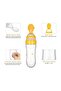 Leak Proof Food Dispensing Silicone Baby Feeding Bottle And Spoon - Yellow/Clear - 4