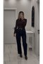 High Waist Raw Hem Self-Belted Jeans - 4