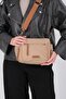 Nut - Tan Satin Women's Crossbody Bag Sp1229 - 3