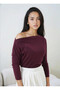 Women's Boat Neck Bat Sleeve Lycra Combed Cotton Blouse - 5