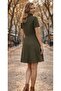 Women's Buttoned Pleated Detail Dress - 3