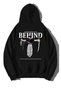 Unisex Behind Text Printed Hooded Sweatshirt