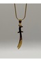 Men's Steel Necklace Chain with Zulfiqar Sword Figure - 4