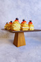 Ligna Melamine Wood Embossed 26 cm Pyramid Footed Cake Plate, Serving Plate, Presentation Plate - 4