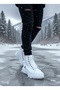 Men's Daily White Classic Boots Lace-up High-top Faux Leather Water-Resistant Comfortable Winter Shoes - 6