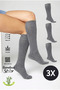 Bamboo Women's Knee-Length Gray Long Seamless Socks 3-Piece / Pants Socks / Skin-Free Socks