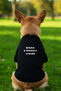 No Dad No Mom Written Cat Dog Outfit Tank Top Black Funny Fun Printed Cat Dog Tank Top