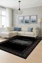 Mosso Black Themed Gray Car Patterned Woven Base Modern Decorative Carpet Mosso2136 - 3