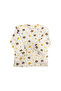 Baby Teddy Bear Patterned Corded Fabric Ribbed Knit Long Sleeve T-Shirt Bodysuit