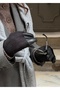 Tricolor Leather Black Gloves - 4