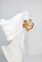 Flower Shaped Double Color Gold Women's Earrings |   Sf Bold Series
