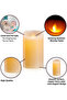 Ivory LED Pillar Candle, Flameless Flickering Flame, Battery Operated for Home Decor, 6pc -7.5x15cm - 6
