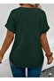 Unisex Green 3-Heart Printed Crew Neck T-Shirt - 2