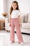 Girls' Pajamas with Flexible Ribbed Fabric Bow Detail - 3