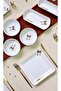 Luxury Embossed Golden Butterfly 14 Piece Square Breakfast Set for 6 People - 4