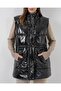 Women's Shiny Puffer Vest 5218 - Black - 6